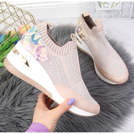 Women's wedge sneakers powder pink Artiker 1