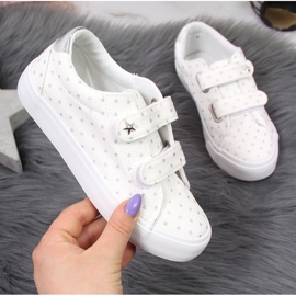 Girls' sneakers with velcro white Atletico stars 1