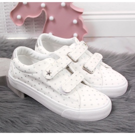 Girls' sneakers with velcro white Atletico stars 2