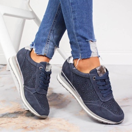 Women's suede blue Jezzi sneakers 1 Women's suede blue Jezzi sneakers 1