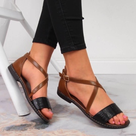 Women's sandals, Romanes, brown and black Jezzi 1
