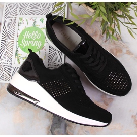 Women's black wedge shoes Jezzi 1