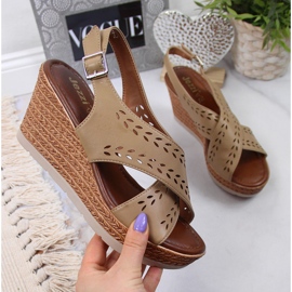 Women's beige sandals on a wedge Jezzi 1 Women's beige sandals on a wedge Jezzi 1