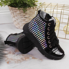 Black Holographic girls' boots Kornecki 6814 3