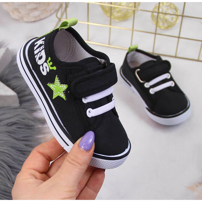 Black Atletico boys' sneakers with velcro 1