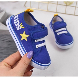 Atletico blue velcro sneakers for boys 1