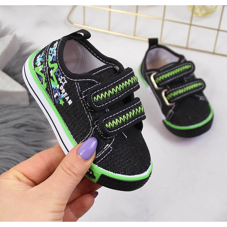 Boys sneakers with velcro black Atletico 1