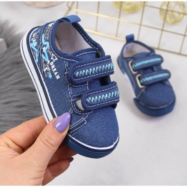 Atletico blue velcro boys' sneakers navy blue 1