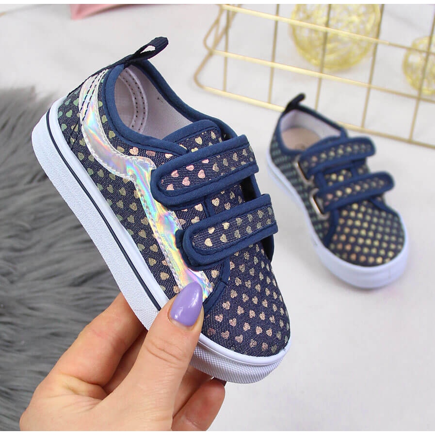 Girls navy top blue sneakers