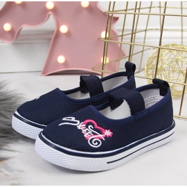 Girls' ballerinas with elastic Atletico navy blue 2
