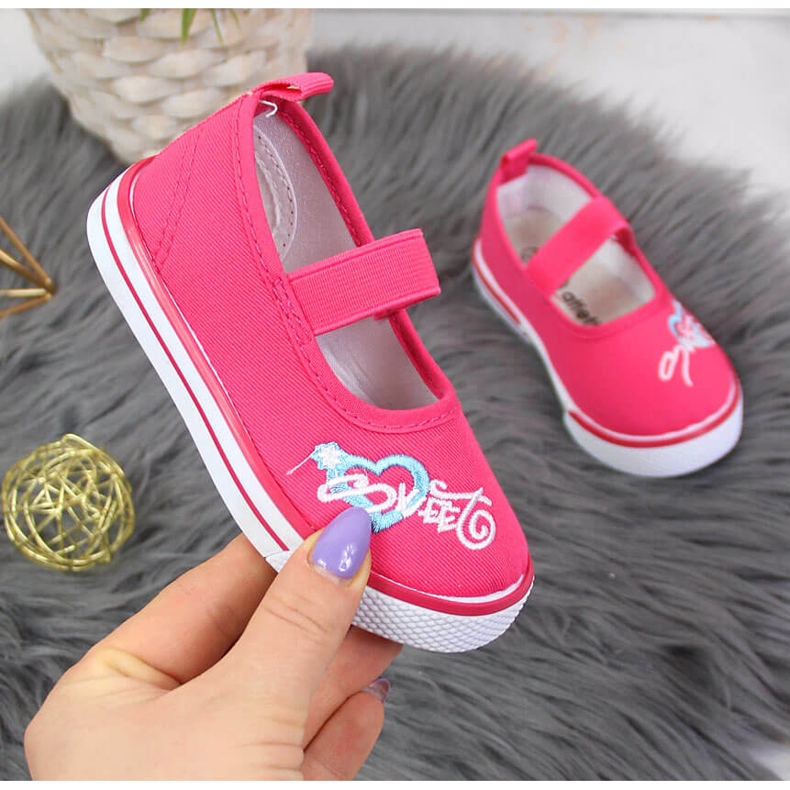 Girls' ballerinas with elastic pink Atletico 1