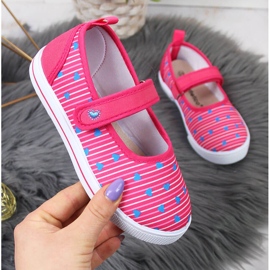 Girls' ballerinas sneakers with Velcro Atletico pink 1