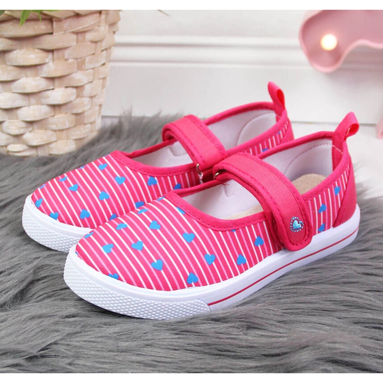 Girls' ballerinas sneakers with Velcro Atletico pink 2