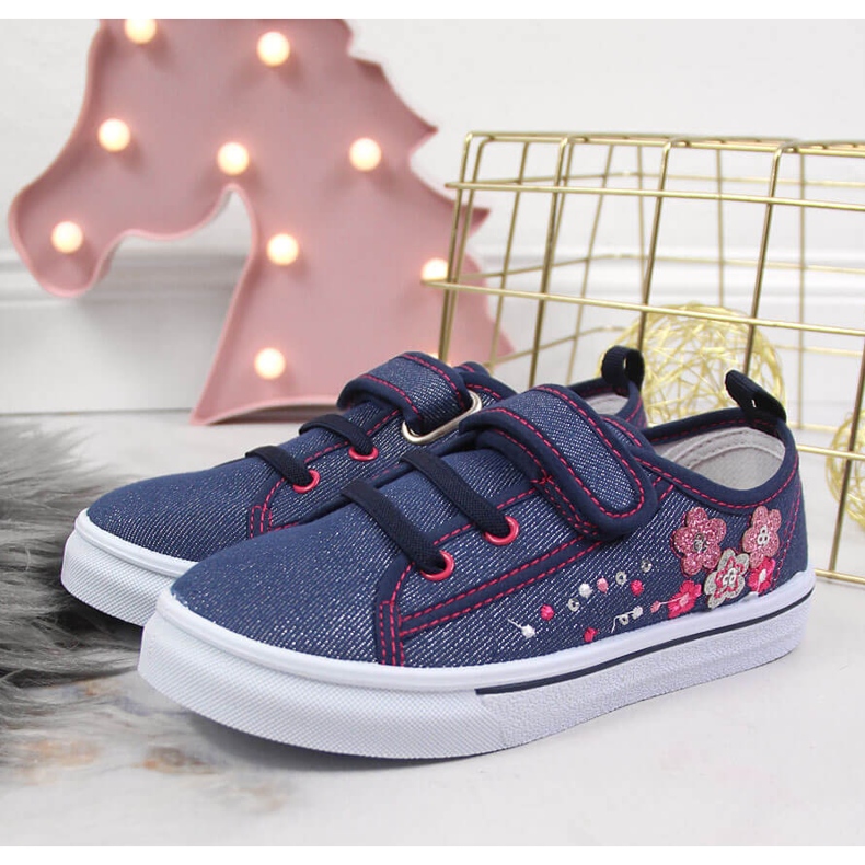 Atletico navy blue sneakers for girls 2 Atletico navy blue sneakers for girls 2