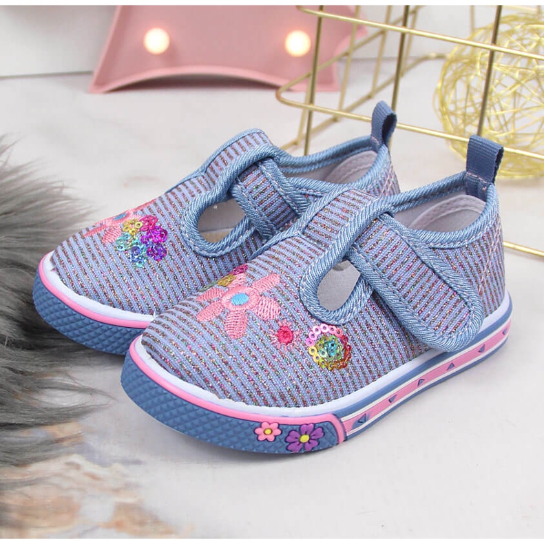 Atletico blue velcro sneakers for girls 2 Atletico blue velcro sneakers for girls 2