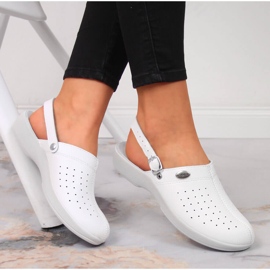 White Inblu sanitary built-up women's slippers 1