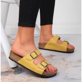 Yellow Inblu women's slippers with buckles 1