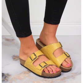 Yellow Inblu women's slippers with buckles 2