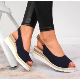 Women's navy blue sandals Big Star JJ276046 1