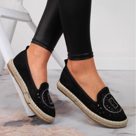 S.Barski Black openwork espadrilles with cubic zirconias by S. Barski 1