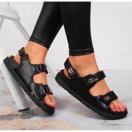 S.Barski Black Velcro women's sandals S. Barski 1