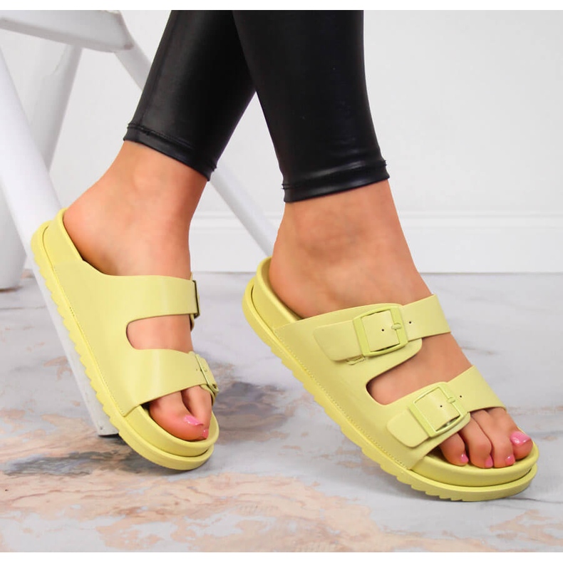 S.Barski Yellow women's rubber slippers with buckles yellow S. Barski 1