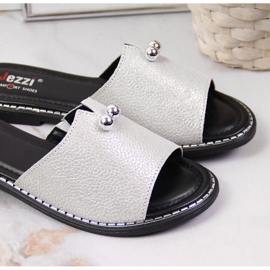 Women's silver leather slippers Jezzi 2 Women's silver leather slippers Jezzi 2