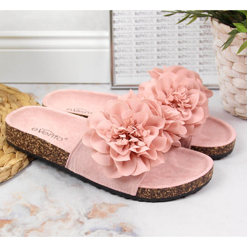 Women's pink slippers with flowers eVento 2 Women's pink slippers with flowers eVento 2