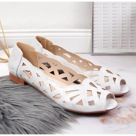 Women's silver openwork ballerina shoes Jezzi 2