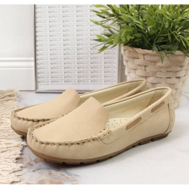 Women's leather loafers light beige Helios 398 2 Women's leather loafers light beige Helios 398 2