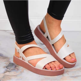 Women's rubber cream sandals Zaxy JJ285053 beige multicolored 2