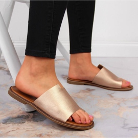 Women's gold flip-flops Jezzi golden 2