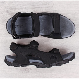 Black American Club men's sandals with Velcro 1