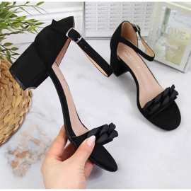 Black Filippo women's sandals on a post with a chain 1