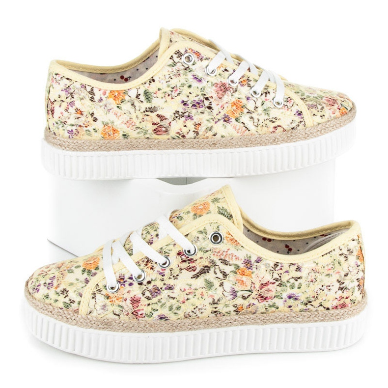 Kylie Lace espadrilles with flowers multicolored 1