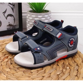 American Club navy blue velcro sandals for boys 2