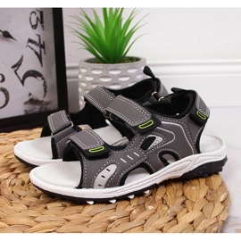 American Club Gray Amyerican Club boys' sandals with velcro grey 2