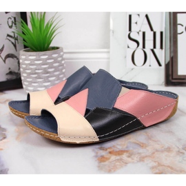 Comfortable colored Artiker leather women's slippers multicolored 2