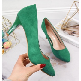 Pumps on a suede green Sergio Leone stiletto 1