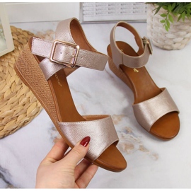 Sergio Leone women's beige wedge sandals 1