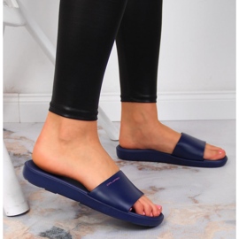 Calypso navy blue women's pool slippers 2