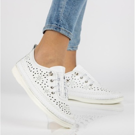 Leather shoes Filippo DP2135 / 21 Wh white 1