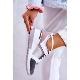 S.Barski Leather Sport Shoes Wedge Sneakers Silver-Gray Elissa white pink grey 3