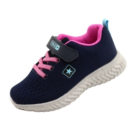 NEWS Velcro sports shoes 22DZ23-4843-M Navy blue pink 5
