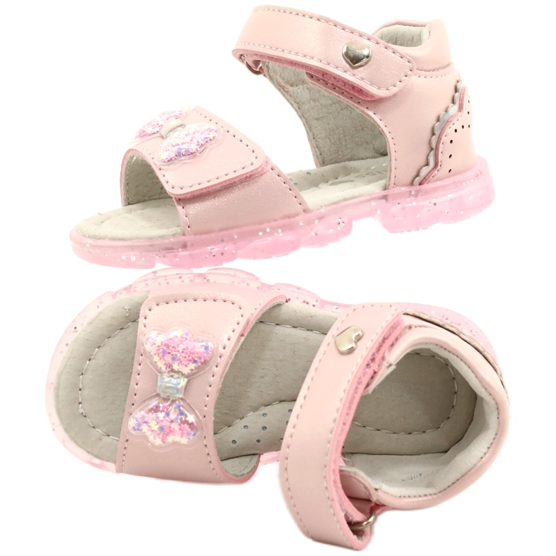 Evento Girls' sandals with a bow 22z23-4780 pink 5