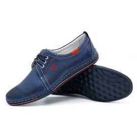 Polbut Men's leather shoes 343 navy blue 3
