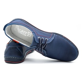 Polbut Men's leather shoes 343 navy blue 4