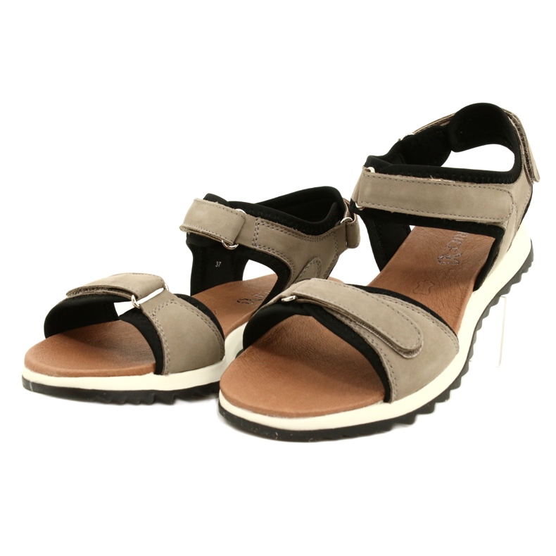 Comfortable sports sandals Caprice 28711-28 334 Taupe Nubuc beige black 2