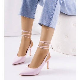 Pink lace-up heels from Latvala 1