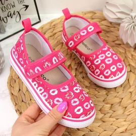 Velcro ballerinas slippers for kindergarten pink Jr Atletico 1 Velcro ballerinas slippers for kindergarten pink Jr Atletico 1